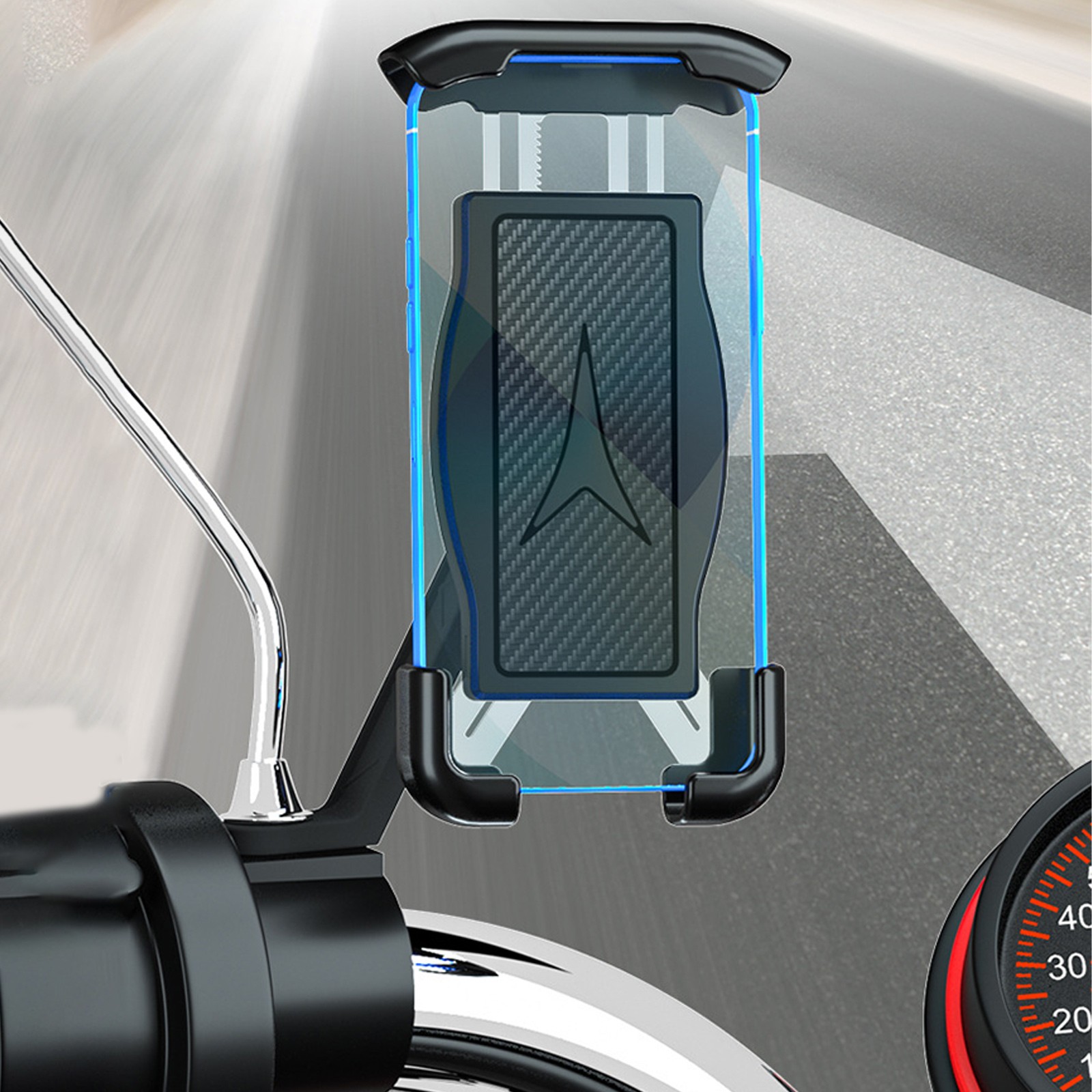 Summer Sale, Bicycle Phone Clip, 360° Rotation Motorcycle Phone Mount, Universal Phone Holder for Scooters, Bikes, Off-Road Vehicles, and Motorcycles Universal Fit Accessory | Plastic, Black